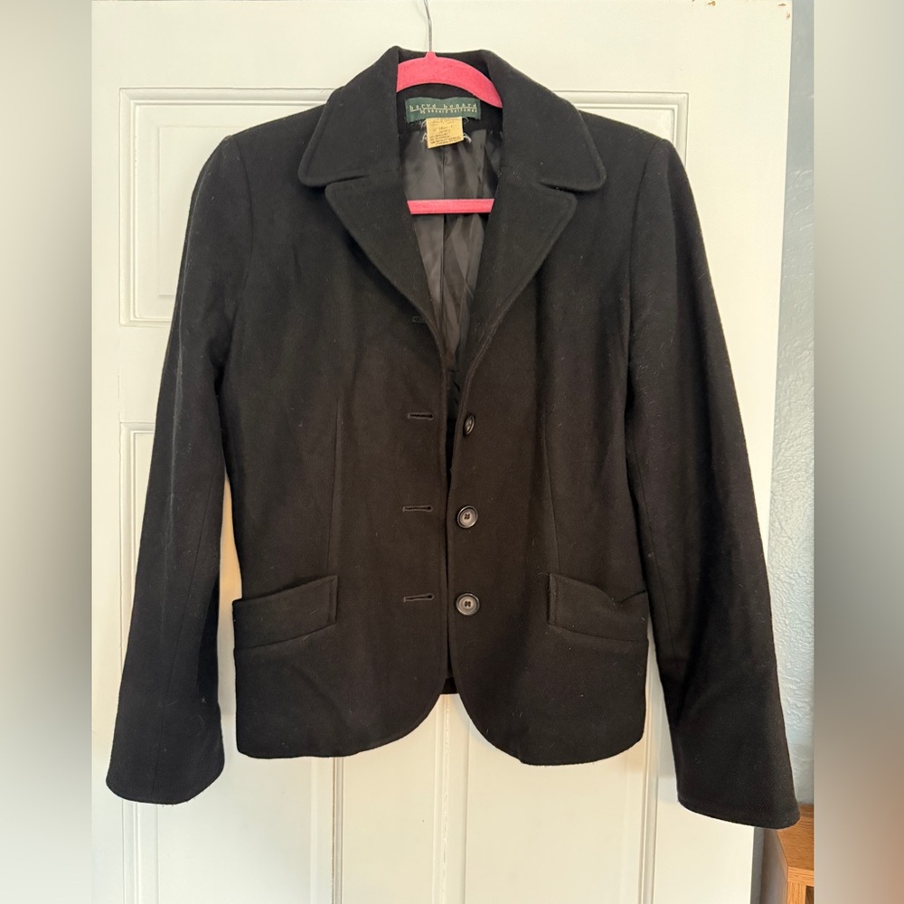 Harve Benard Wool Classic Black Women's Blazer - Picture 3 of 5